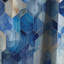 Blanc et bleu Hexagons Dreams - Rideau abstrait - Rideau géométrique occultant en velours - 1 panneau-107536007