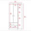 Armoire 3 portes avec deux tiroirs, tablettes et barre de suspension austral - chêne fumé