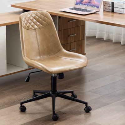 Keavey 23" W Faux Leather Armless Task Chair 
