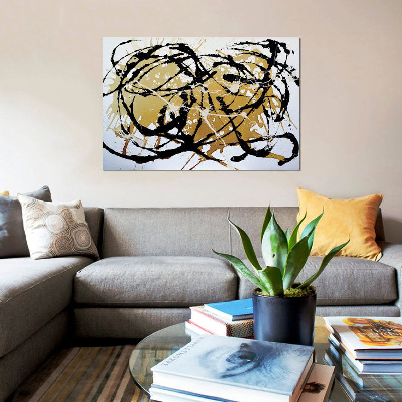 « lyrical danse », impression sur toile, H 18 po x l 26 po x P 1,5 po, Toile avec cadre noir, Pas de tapis