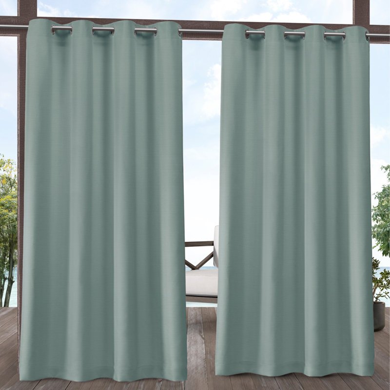 Breanna Semi Sheer Curtain Pair, 54" W x 96" L, Seafoam