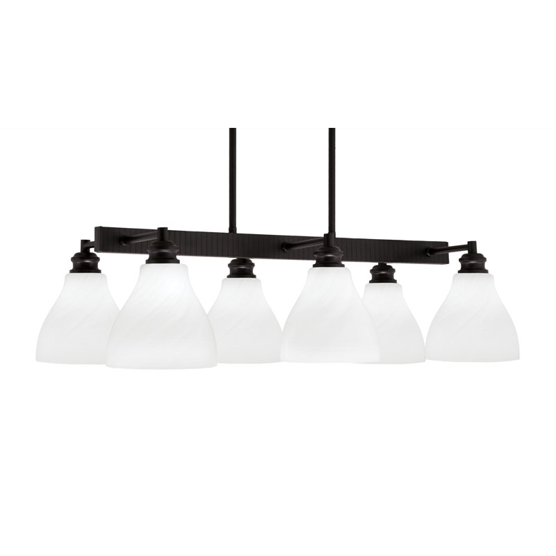 Edge 6 Light Bar With 6.25" Glass, Espresso