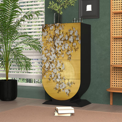 Commode d'appoint de rangement moderne à quatre tiroirs