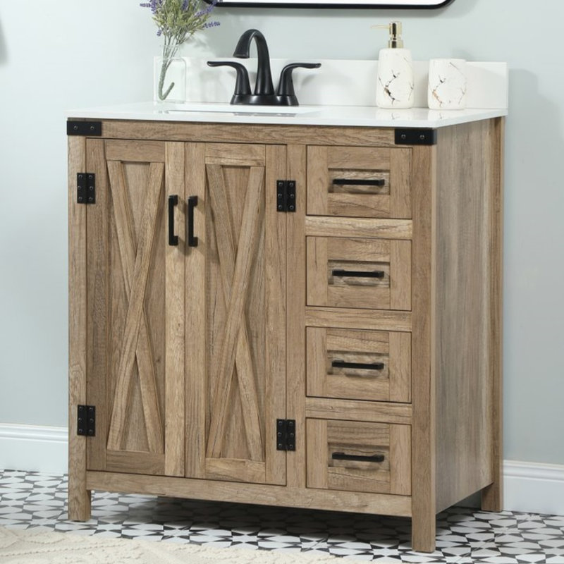 Ensemble de meuble-lavabo simple 32 po Slayton, Brun