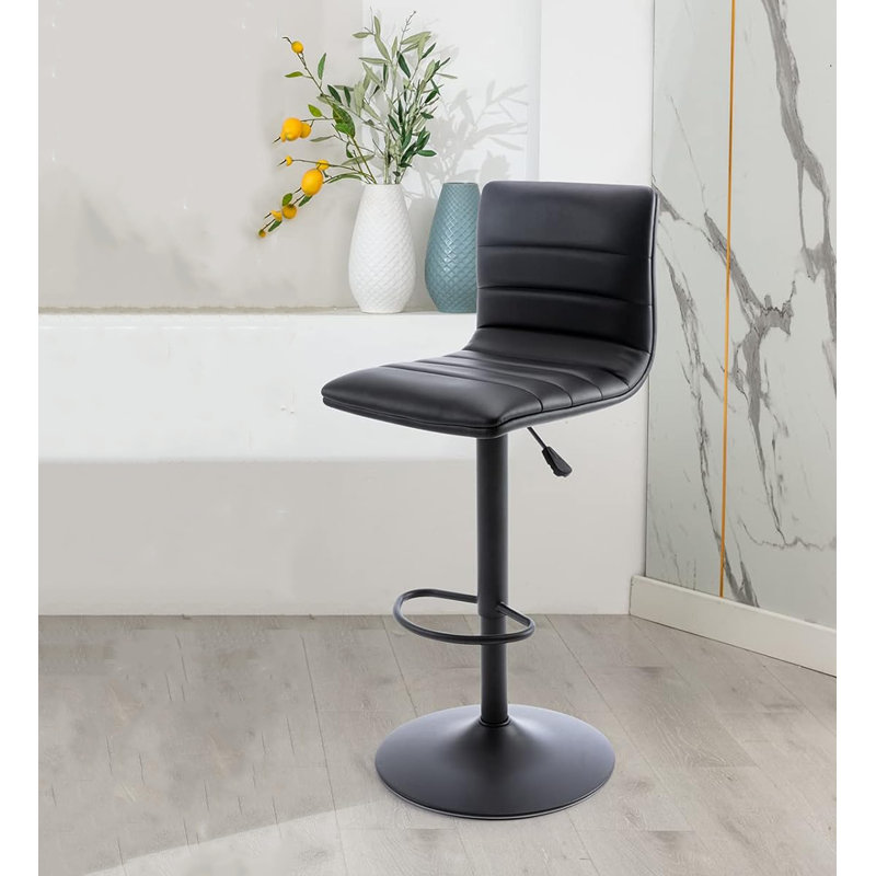 Ensemble de 2 tabourets de bar Pu, Noir
