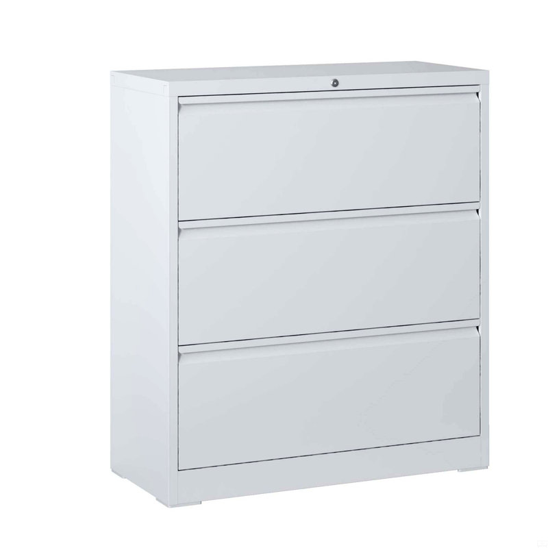 File Cabinet 3 Drawer, White Filing Cabinet With Lock, Lockable File Cabinet, Locking Metal File Cabinet For Legal/Letter/A4/F4 Size