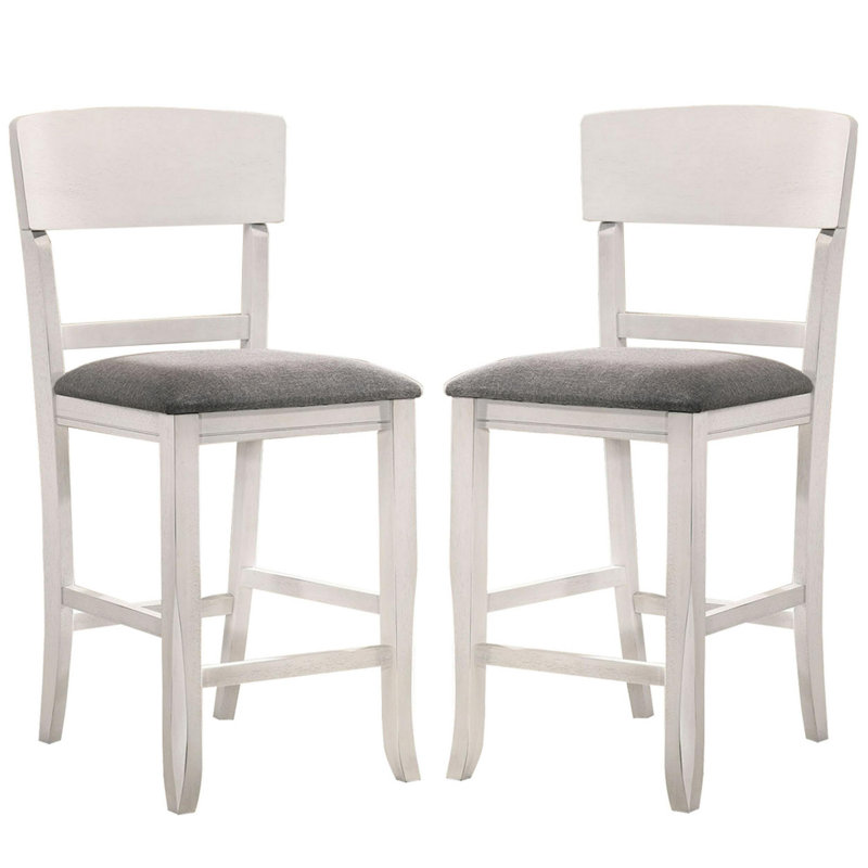 Kazandra Upholstered Counter Stool, White