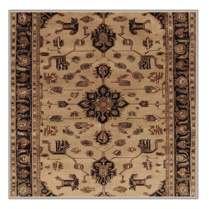 Tapis brun lavable à la machine, Carré 4 pi