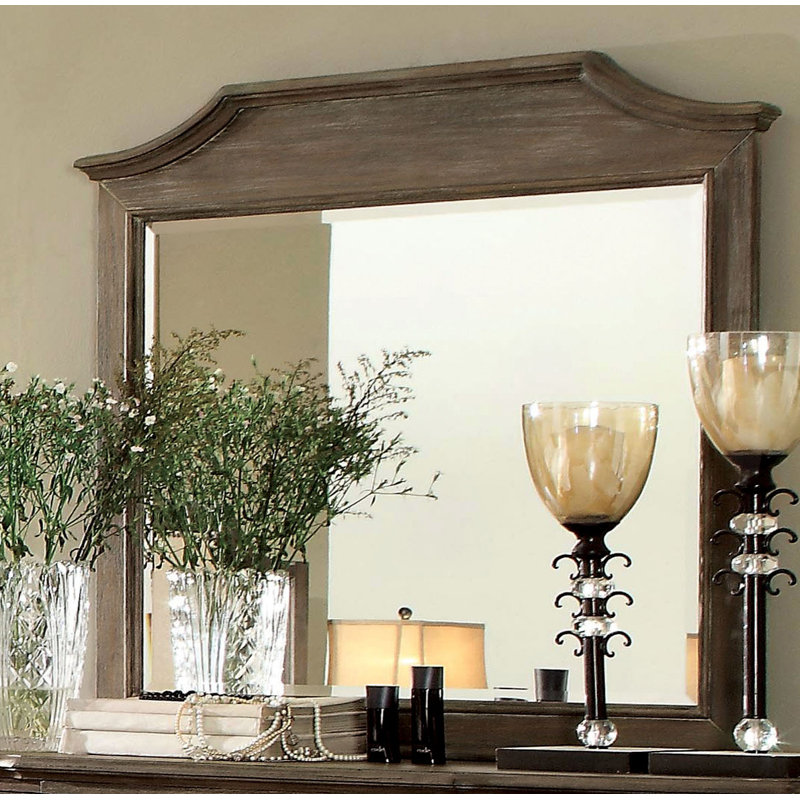 Miroir de commode rectangulaire biseauté rustique