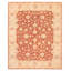 Tapis rouge noué à la main unique 8 pi 0 po x 9 pi 10 po Chobi