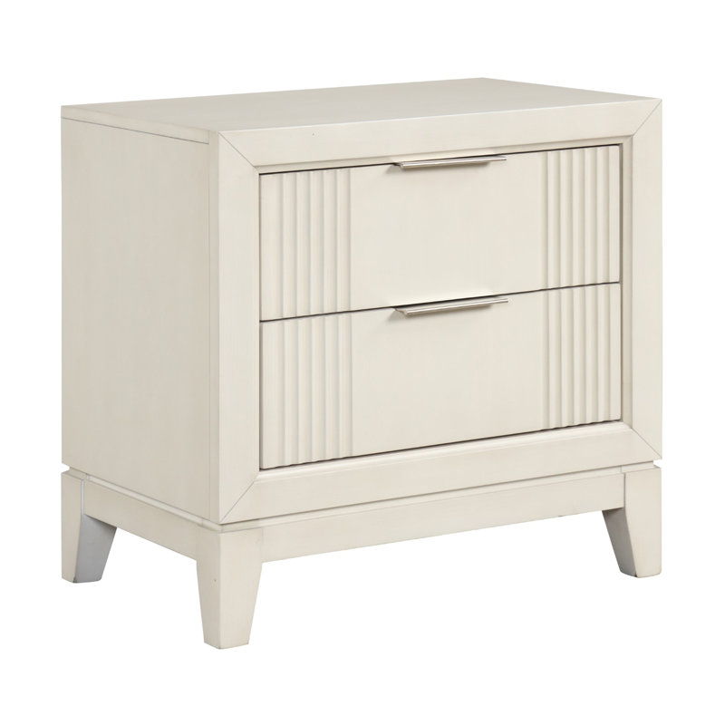 Table de chevet, blanc antique