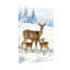 Animaux, hiver, cerf, famille, paysage enneigé, aquarelle-1379802234