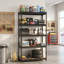 Étagère de rangement réglable en métal pour garage à 5 niveaux, assemblage facile sans boulon et finition thermolaquée antirouille, convient au garage, au sous-sol et à l'entrepôt-973321106