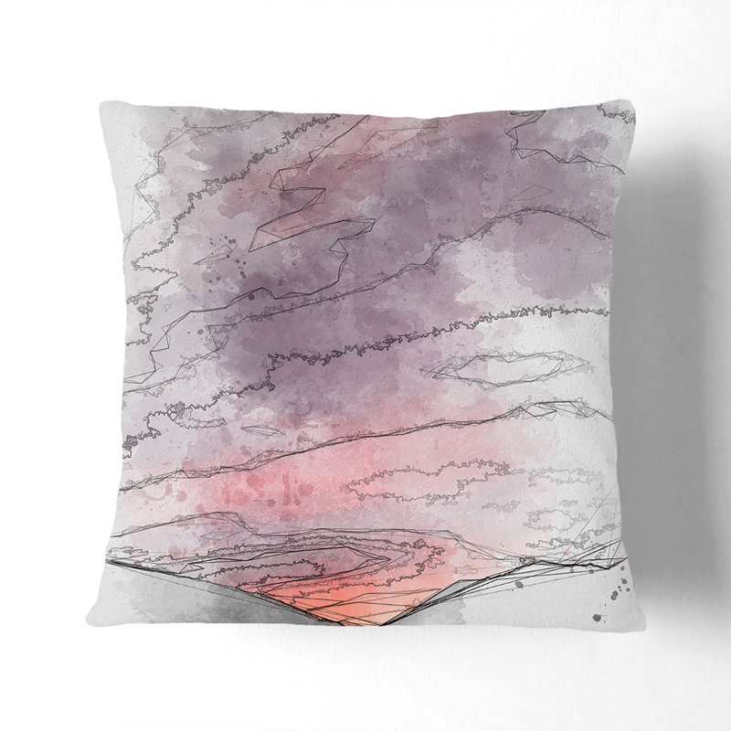 Setting Sun Cushion with Filling, 55cm H x 55cm W x 20cm D