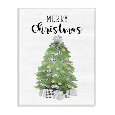 " Charming Soft Green Fir Tree Merry Christmas Text " by Lanie Loreth