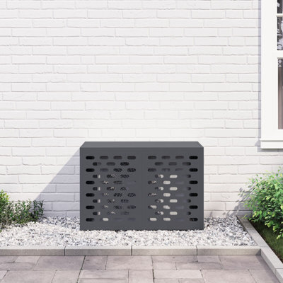 vidaXL Air Conditioner Cover Anthracite 35.43 x 15.75 x 23.62 in Steel