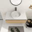 Meuble-lavabo mural peu encombrant avec rangement, finition bois café clair