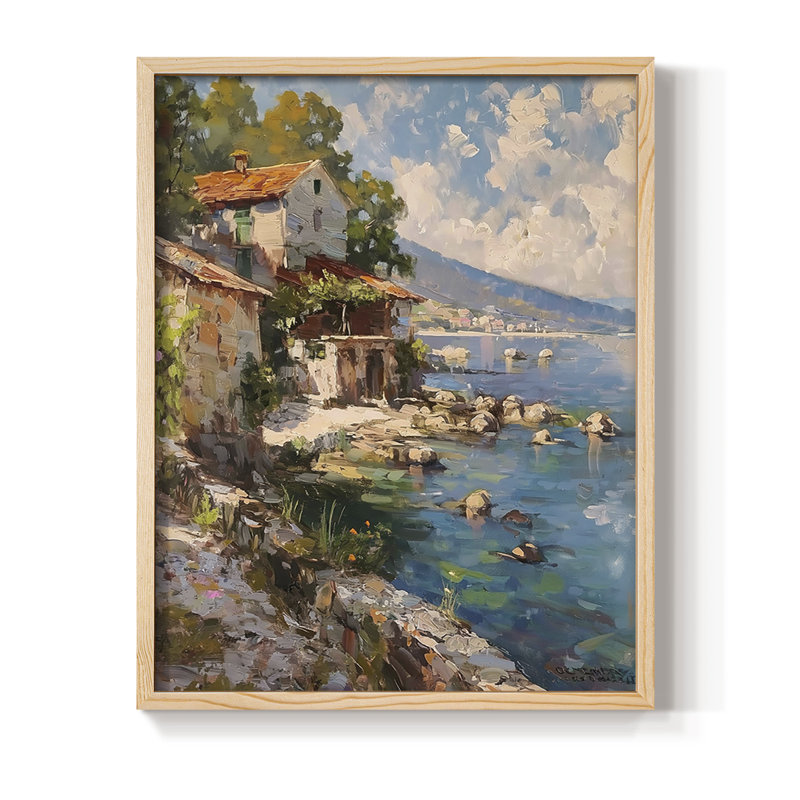 LANDSCAPES Series CECLXV III, reproduction d'art encadrée - bois massif, Naturel, H 21 po x l 17 po
