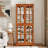 Vintage Style Curio Display Cabinet With Glass Doors For Collectibles, Four Adjustable Shelves, Bulb Included, Ideal For Home Or Office Decor