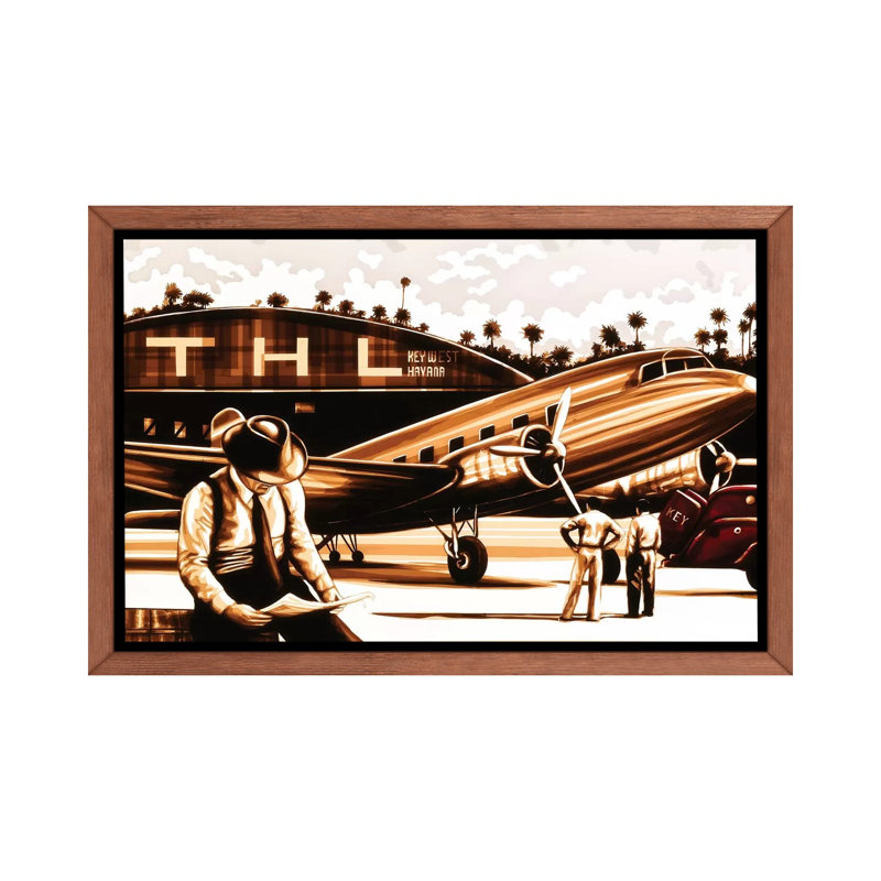 Miles '- Impression sur papier avec cadre flottant, H 40 po x l 60 po x 1,5 po, Toile avec cadre en bois classique