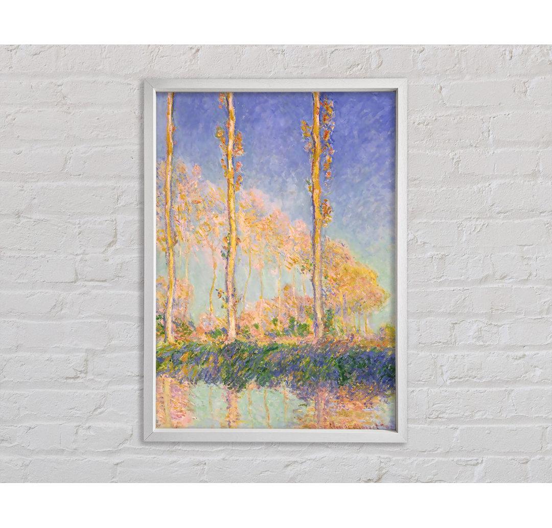 Monet Französische Pappeln - Einzelner Bilderrahmen Kunstdrucke auf Leinwand