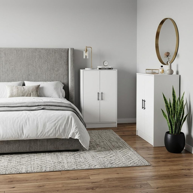 Ensemble de chambre à coucher blanche deux pièces