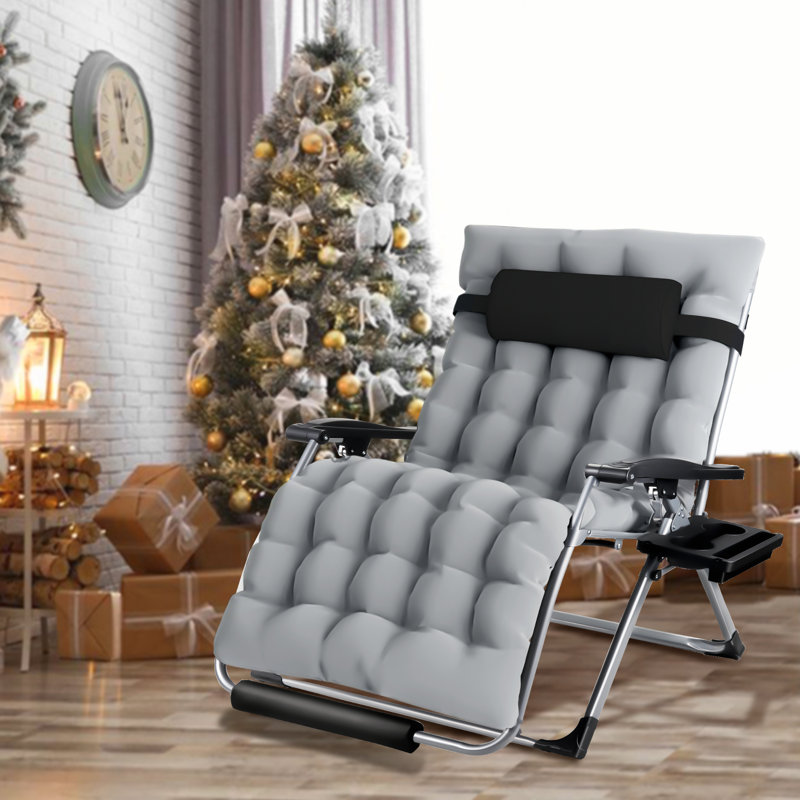 Chaise pliante avec coussins Shirlye, gris