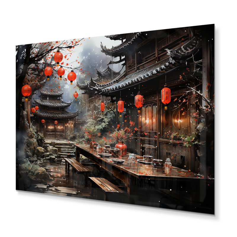 " China Art Red Lantern I ", 12" H x 20" W x 1" D