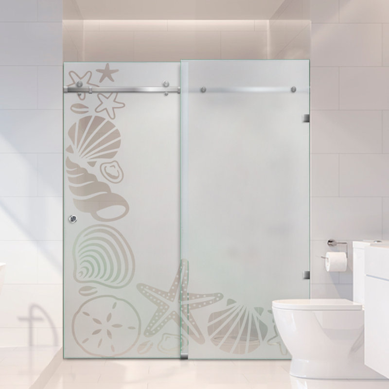 Cabine de douche en verre coulissante l 62 po x H 80 po, Gauche, Semi-privé
