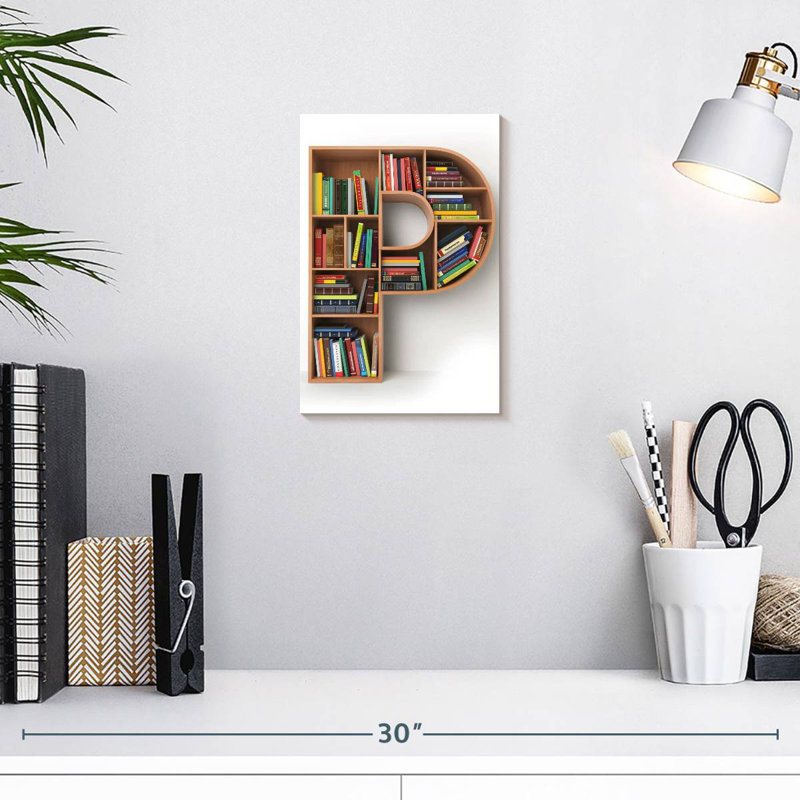 Keiri Letter P Bookshelf, 12" H x 8" W