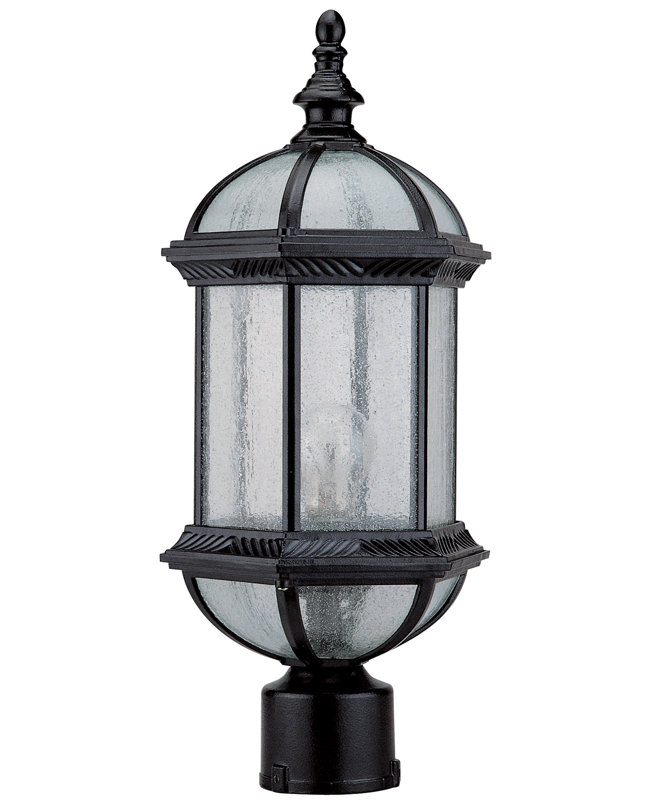 Tête de lanterne 1 lumière Ulrey, Noir, Verre biseauté transparent
