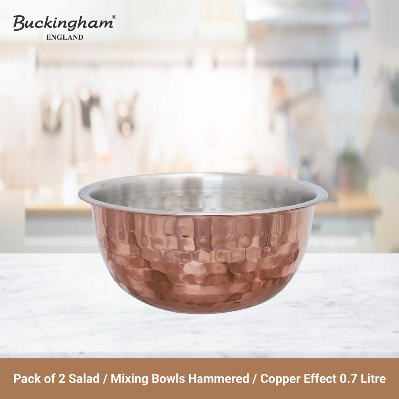 Buckingham Stainless Steel Mixing Bowl Hammered & Copper Finish  , 18cm