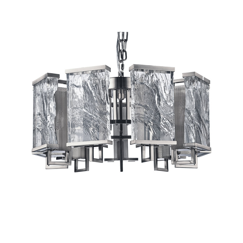 Lustre tambour unique à 9 lumières DEL Hershley, Chrome