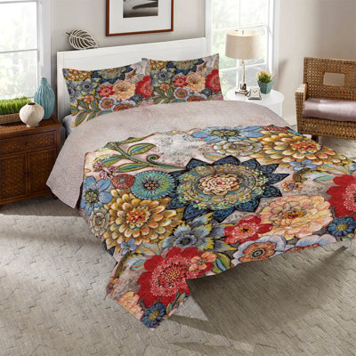 Laural Home Boho Bouquet Reversible Quilt Set