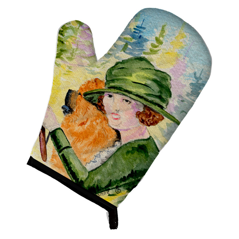 Caroline's Treasures Lady Driving With Her Chow Chow Polyester Oven Mitt