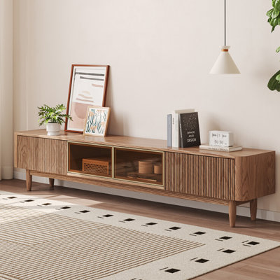 Meuble télé en bois massif moderne et minimaliste