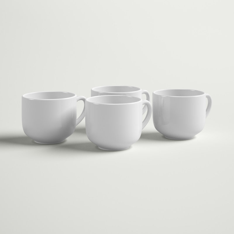 Ensemble de 4 tasses à café Plainfield, Blanc