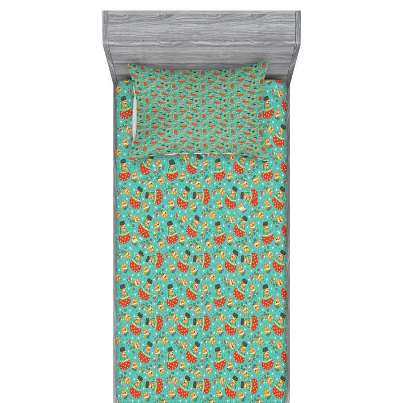 Woodland Microfiber Sheet Set, Twin Sheet Set with Fitted Sheet