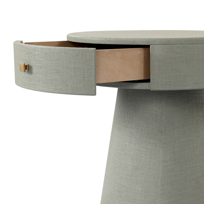 Chiro Nightstand-Black Linen, Laurel Sage