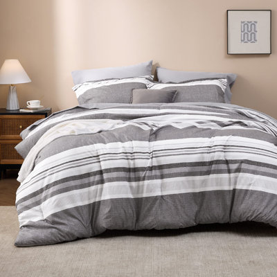 Bedsure Striped Bed In A Bag Comforter Set