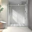 Une porte de douche fixe et une porte décalée sans cadre 6076-111837193