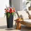 Ensemble de 2 pots de fleurs d'extérieur avec drainage, pots de fleurs de patio en résine pour grandes plantes-702948991