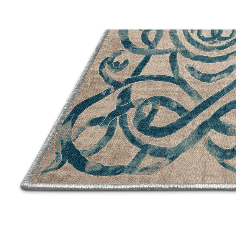 Machine Washable Beige Area Rug, Runner 2' x 5'