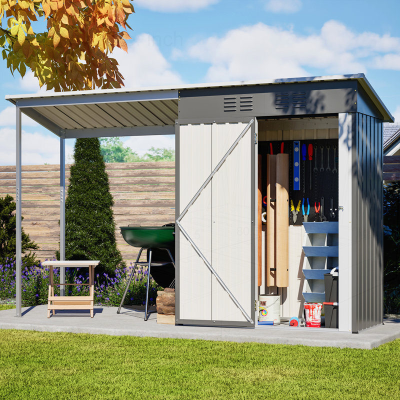 Ensemble de remise et abri de jardin en acier galvanisé durable 5 x 3 pi
