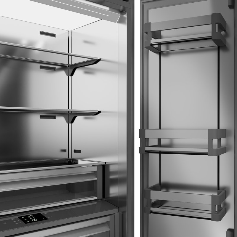 ZLINE 36 in. French Door Built-In Refrigerator in DuraSnow Steel with Stainless Steel Interior, Multicolored