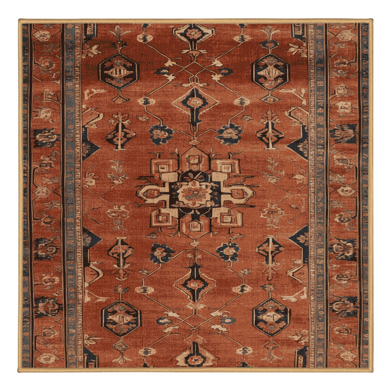 Tapis brun lavable à la machine, Carré 7 pi