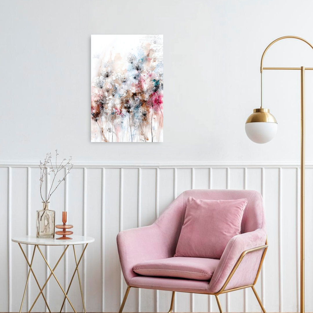 Dreamy Watercolor Botanicals Abstract Contemporary Delicate Nature Flower Wall Art Print