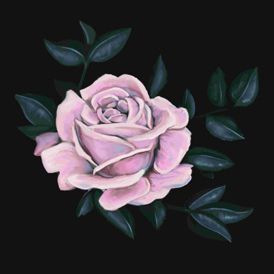 Rose pâle peint