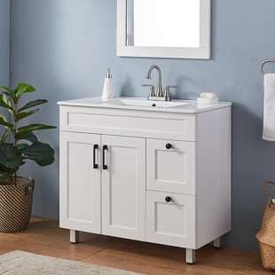 Kylina 30 Gray Modern Free-standing 2-drawer & 2-door Vessel Sink Bathroom  Vanity Set