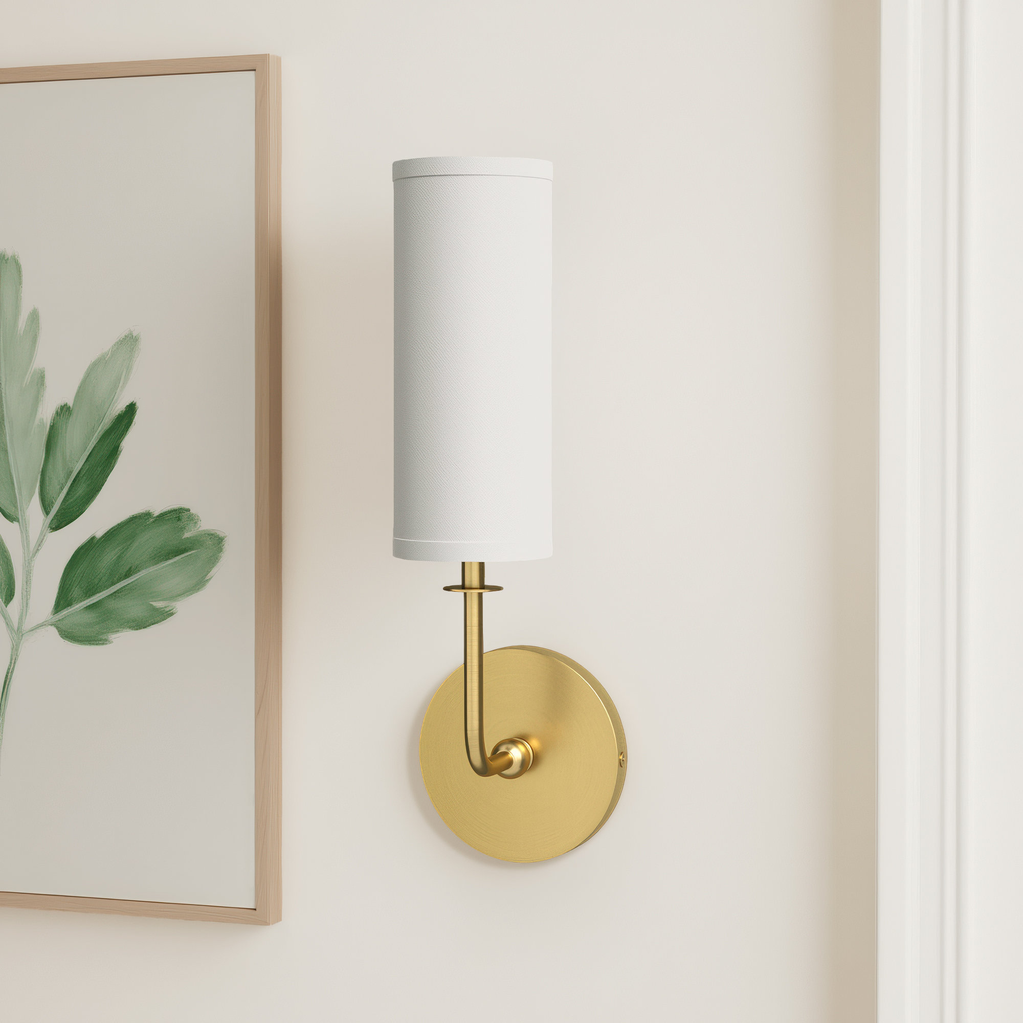 Jordan Single Light Dimmable Armed Sconce, Brass